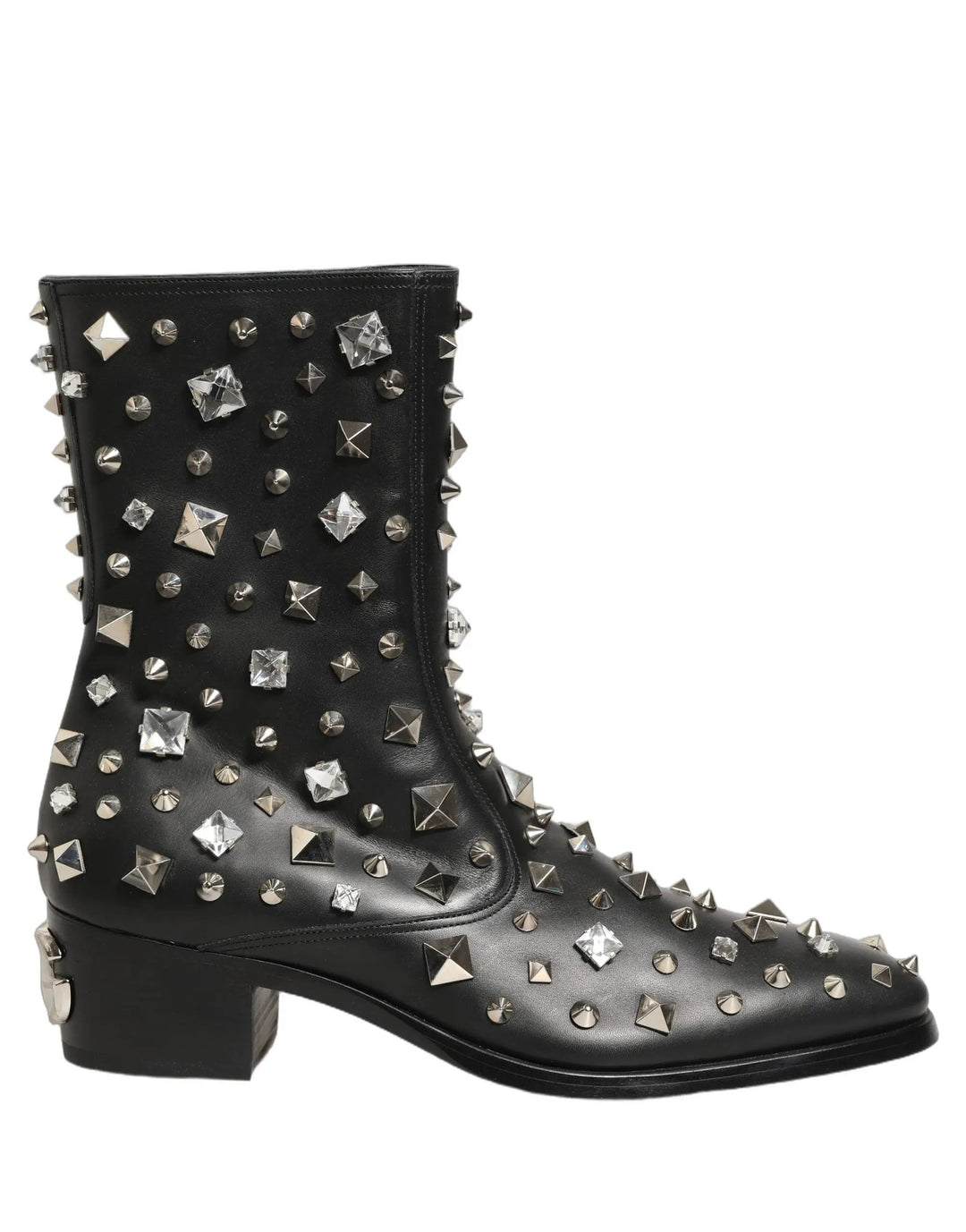 Dolce & Gabbana Sample Sale | Dolce & Gabbana Black Crystal Embellished Short Boots Shoes - | Designer outlet