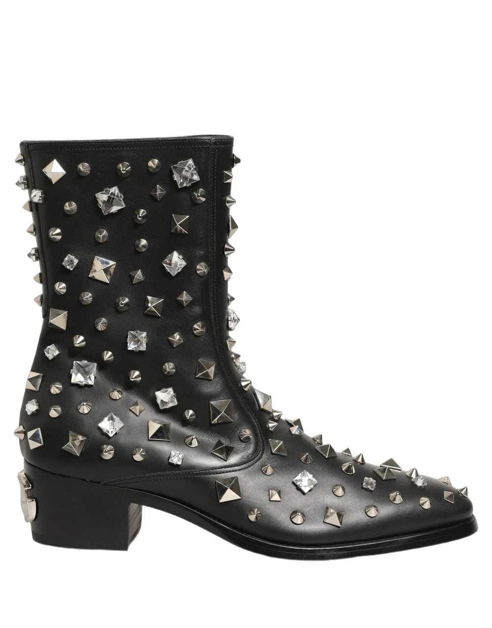 Dolce & Gabbana Sample Sale | Dolce & Gabbana Black Crystal Embellished Short Boots Shoes - | Designer outlet