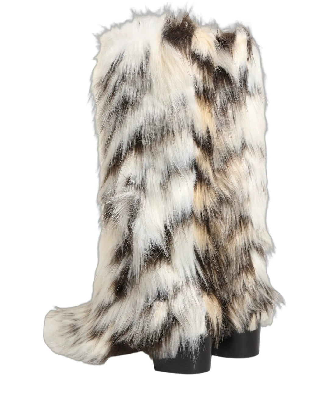Dolce &amp; Gabbana Sample Sale | Dolce &amp; Gabbana Multicolor Knee High Faux Fur Boots Shoes - | Designer outlet