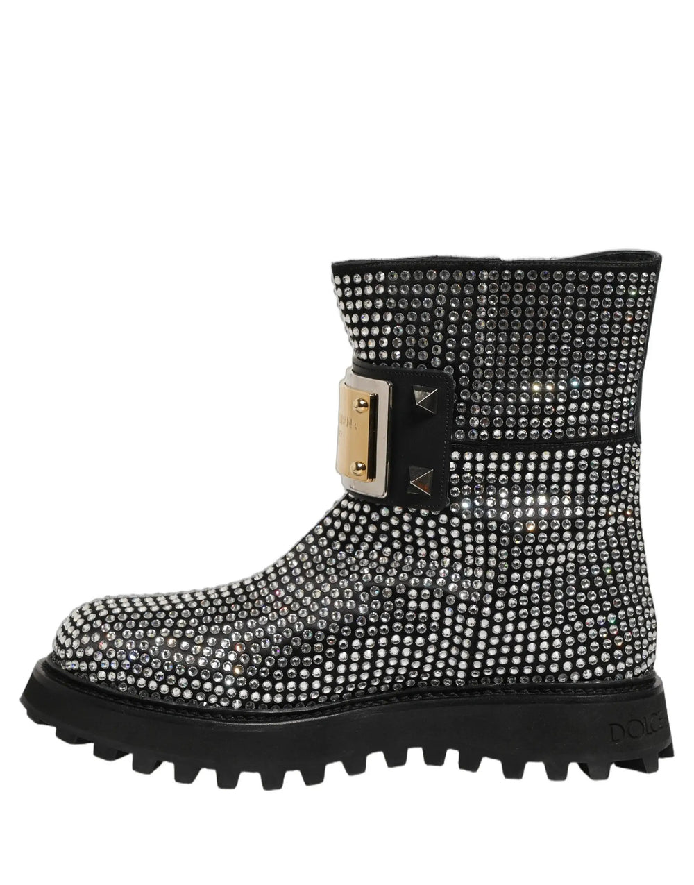Dolce & Gabbana Sample Sale | Dolce & Gabbana Black Crystal Embellished Short Boots Shoes - | Designer outlet