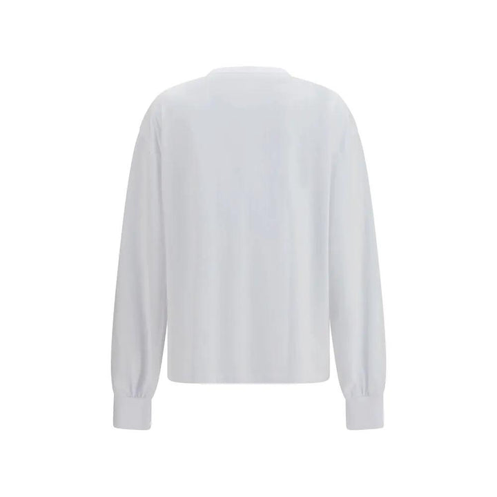 Ganni Sample Sale | Ganni White Cotton Long Sleeve T-Shirt - | Designer outlet