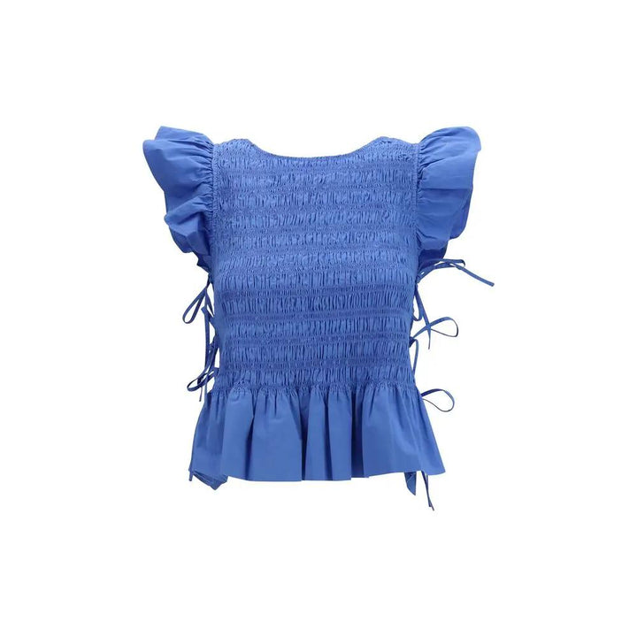 Ganni Sample Sale | Ganni Blue Cotton Blouse - | Designer outlet