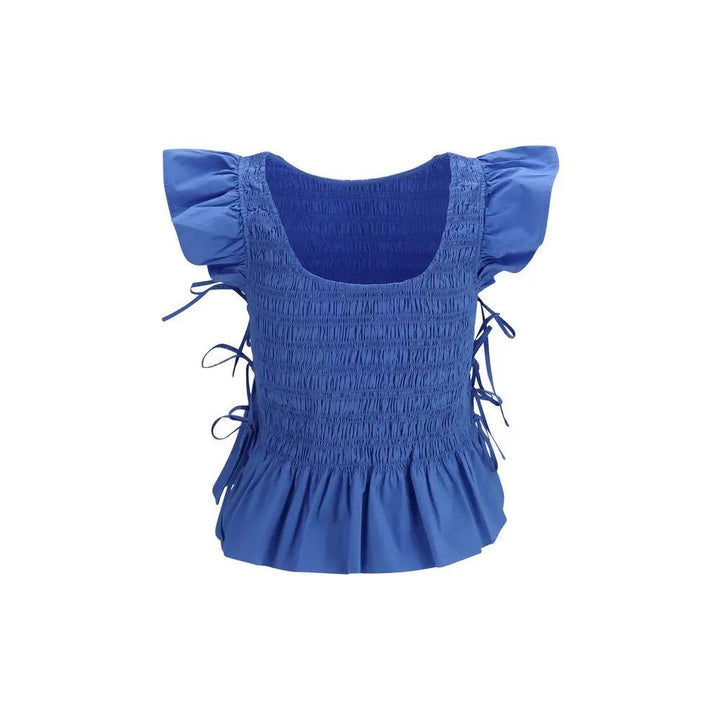 Ganni Sample Sale | Ganni Blue Cotton Blouse - | Designer outlet
