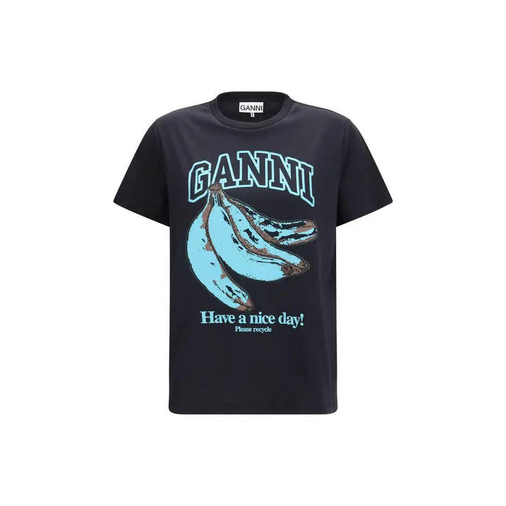 Ganni Sample Sale | Ganni Black Cotton T-Shirt - | Designer outlet