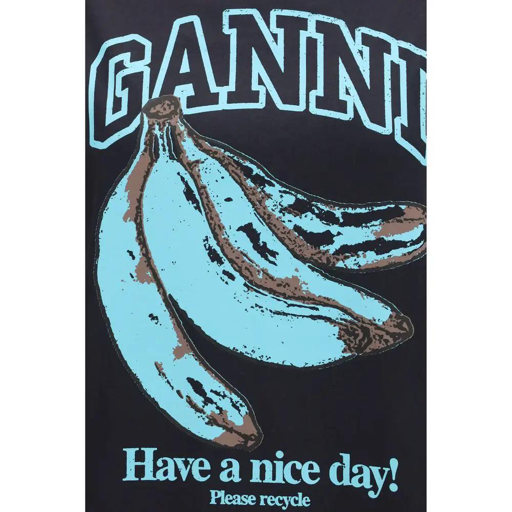 Ganni Sample Sale | Ganni Black Cotton T-Shirt - | Designer outlet
