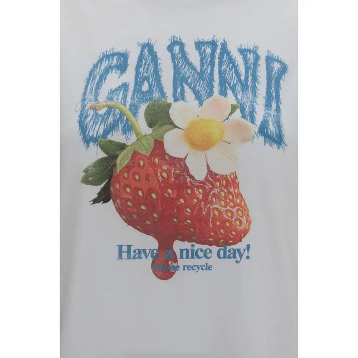 Ganni Sample Sale | Ganni White Cotton T-Shirt - | Designer outlet