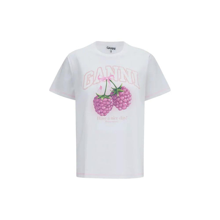 Ganni Sample Sale | Ganni White Cotton T-Shirt - | Designer outlet
