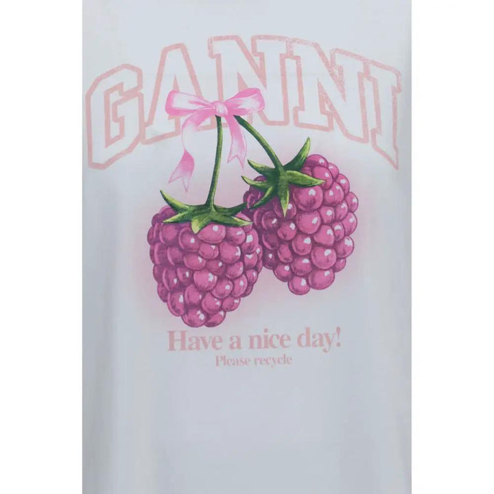 Ganni Sample Sale | Ganni White Cotton T-Shirt - | Designer outlet