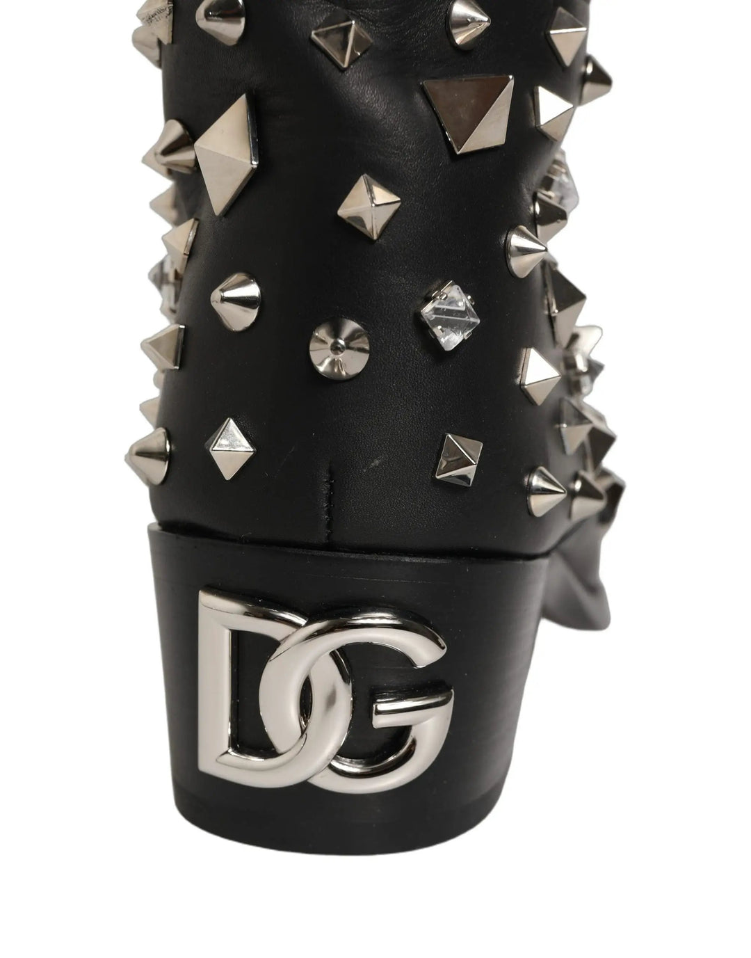 Dolce &amp; Gabbana Sample Sale | Dolce &amp; Gabbana Black Crystal Embellished High Boots Shoes - | Designer outlet