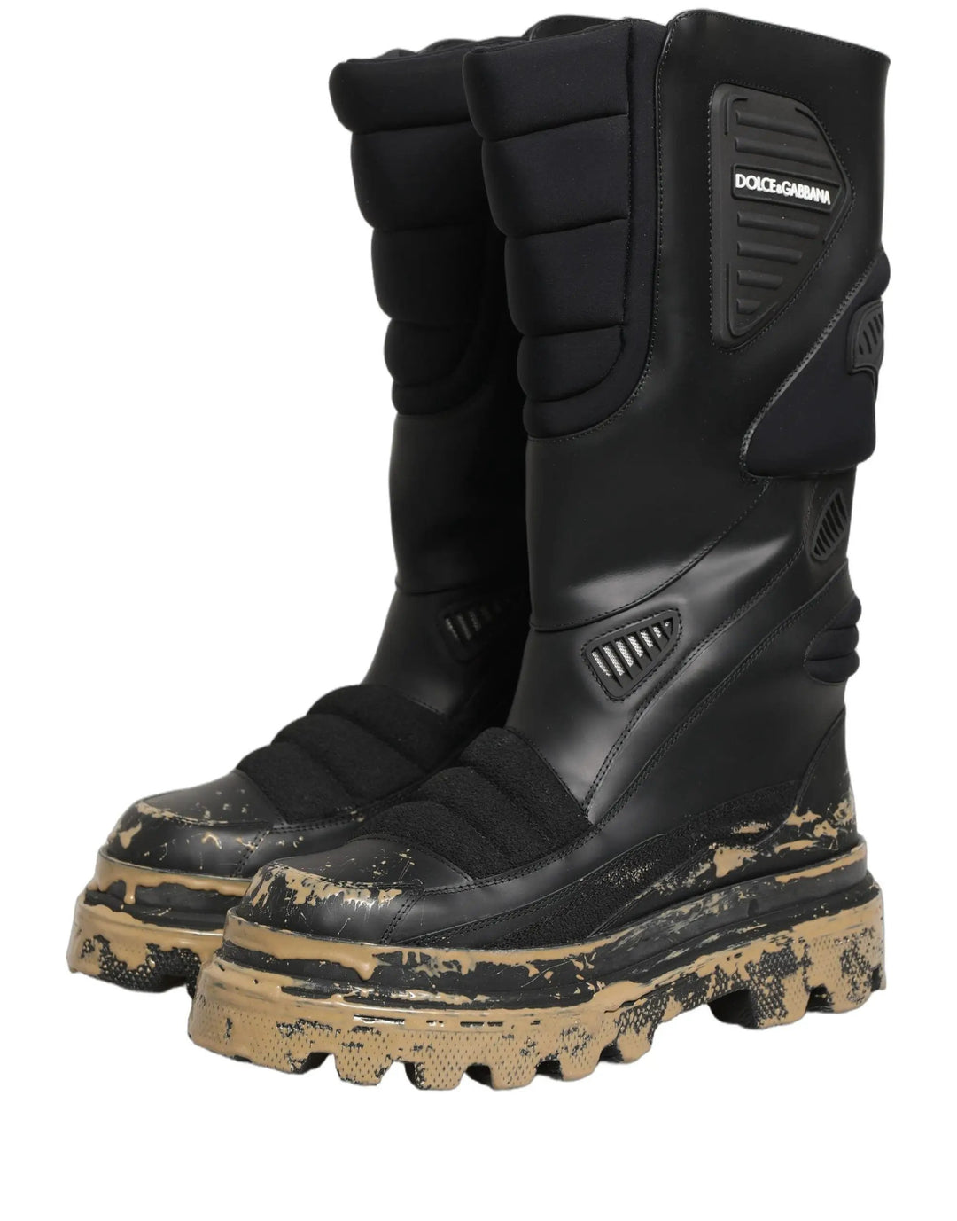 Dolce &amp; Gabbana Sample Sale | Dolce &amp; Gabbana Black Leather Biker Mid Calf Men Boots Shoes - | Designer outlet