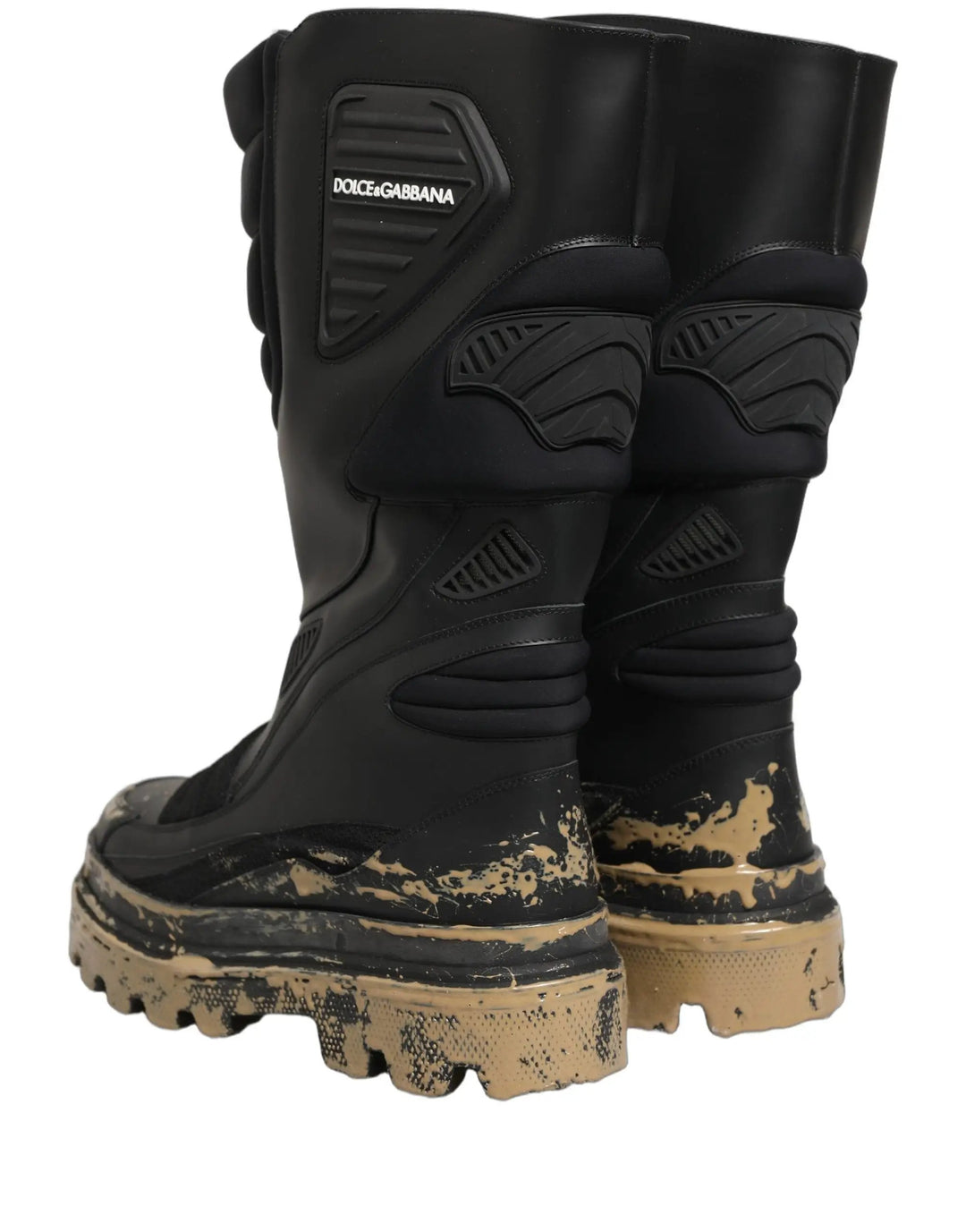 Dolce &amp; Gabbana Sample Sale | Dolce &amp; Gabbana Black Leather Biker Mid Calf Men Boots Shoes - | Designer outlet