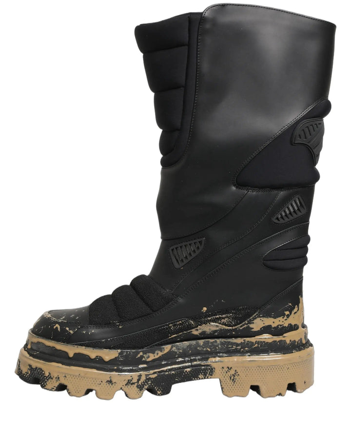 Dolce &amp; Gabbana Sample Sale | Dolce &amp; Gabbana Black Leather Biker Mid Calf Men Boots Shoes - | Designer outlet
