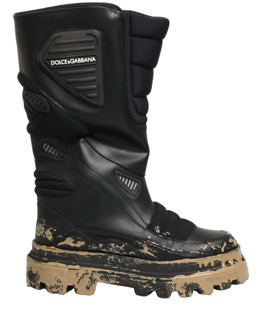 Dolce & Gabbana Sample Sale | Dolce & Gabbana Black Leather Biker Mid Calf Men Boots Shoes - | Designer outlet