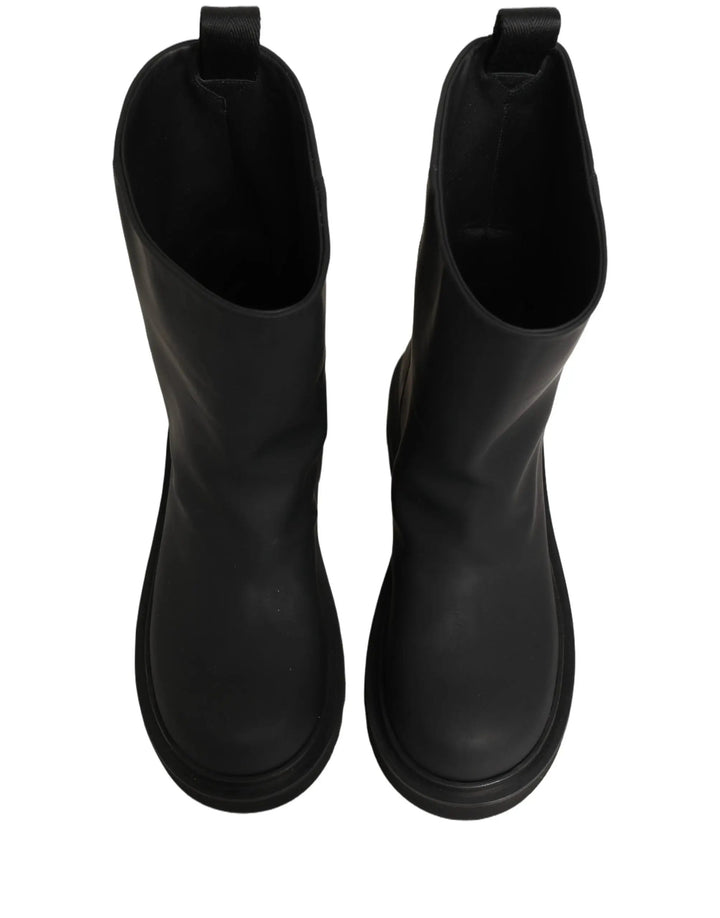 Dolce &amp; Gabbana Sample Sale | Dolce &amp; Gabbana Black Leather Mid Calf Chunky Men Boots Shoes - | Designer outlet