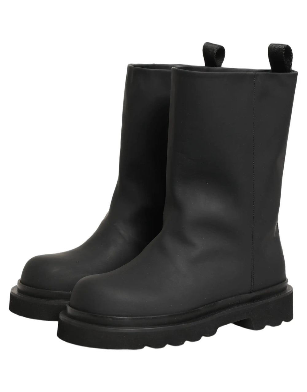 Dolce & Gabbana Sample Sale | Dolce & Gabbana Black Leather Mid Calf Chunky Men Boots Shoes - | Designer outlet