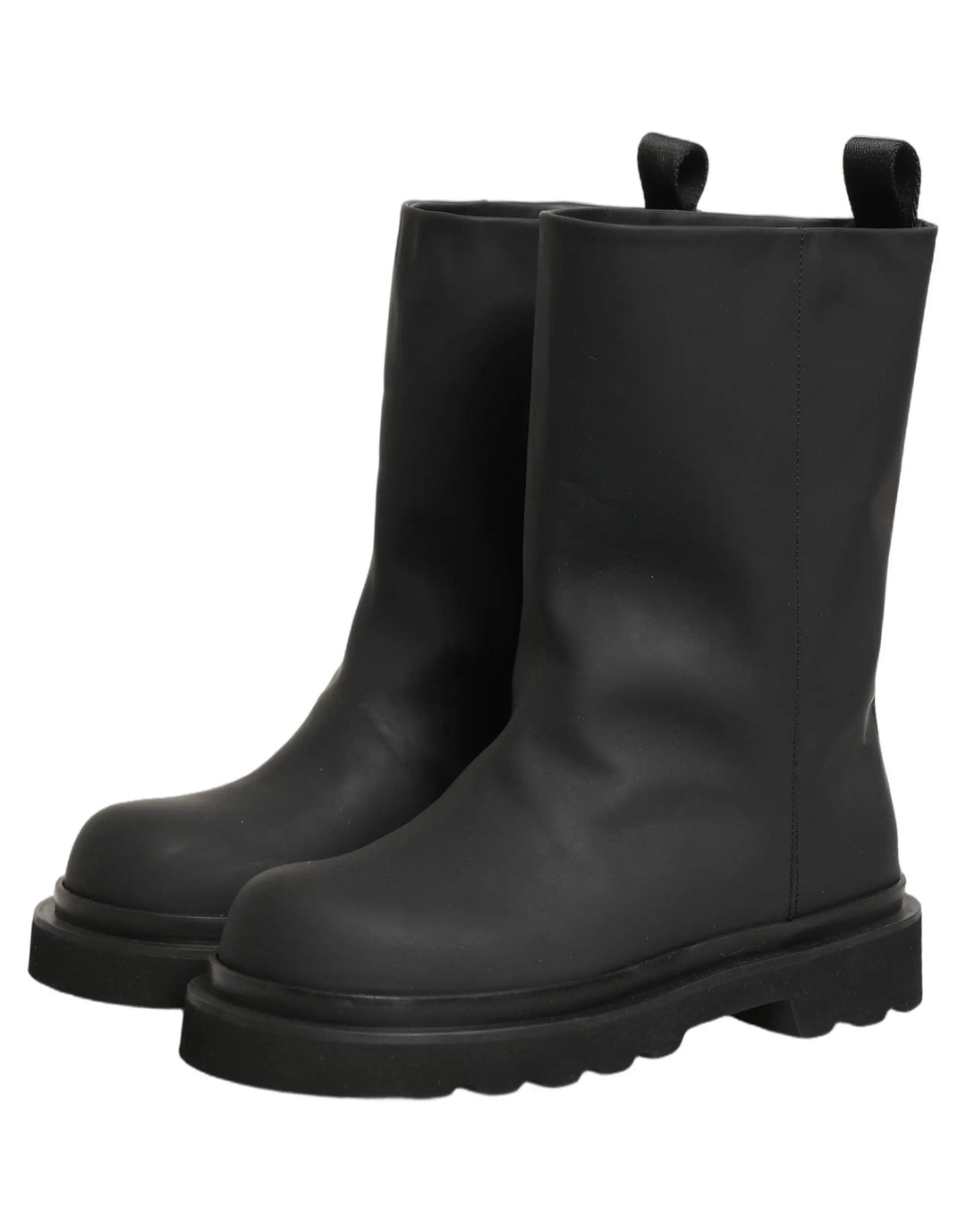 Dolce &amp; Gabbana Sample Sale | Dolce &amp; Gabbana Black Leather Mid Calf Chunky Men Boots Shoes - | Designer outlet