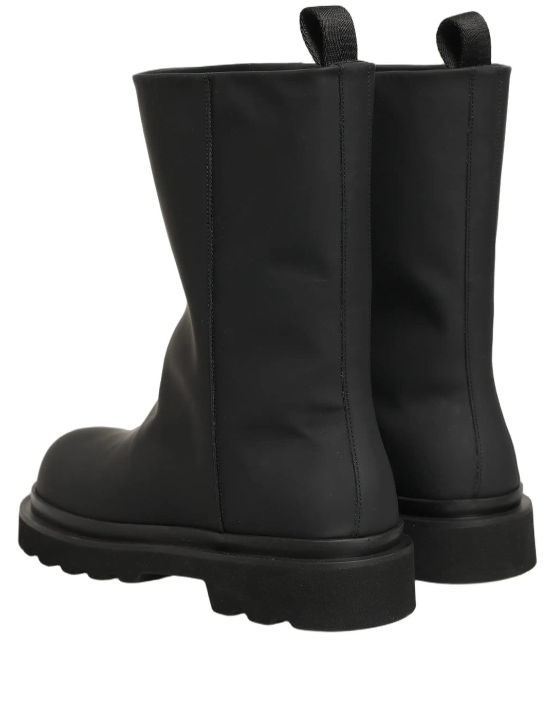 Dolce &amp; Gabbana Sample Sale | Dolce &amp; Gabbana Black Leather Mid Calf Chunky Men Boots Shoes - | Designer outlet