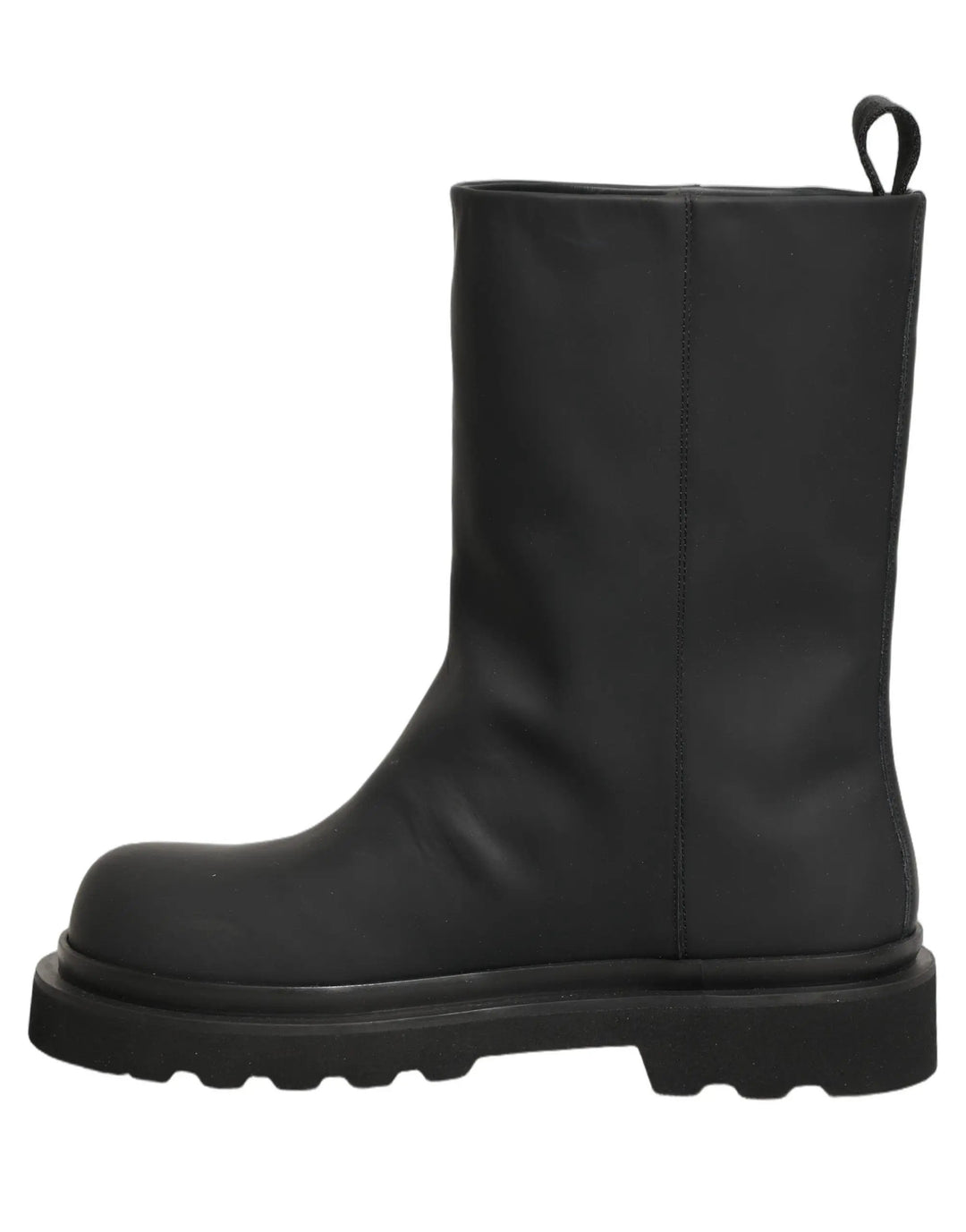 Dolce &amp; Gabbana Sample Sale | Dolce &amp; Gabbana Black Leather Mid Calf Chunky Men Boots Shoes - | Designer outlet