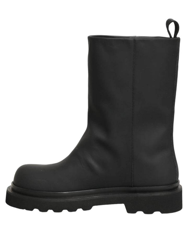 Dolce &amp; Gabbana Sample Sale | Dolce &amp; Gabbana Black Leather Mid Calf Chunky Men Boots Shoes - | Designer outlet