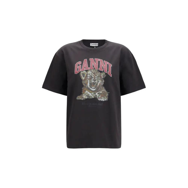 Ganni Sample Sale | Ganni Black Cotton T-Shirt - | Designer outlet