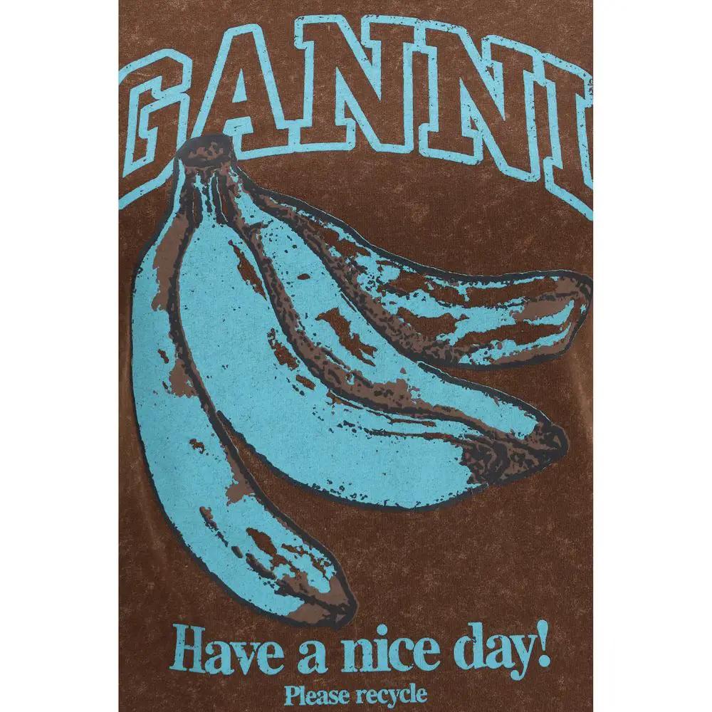 Ganni Sample Sale | Ganni Brown Cotton T-Shirt - | Designer outlet