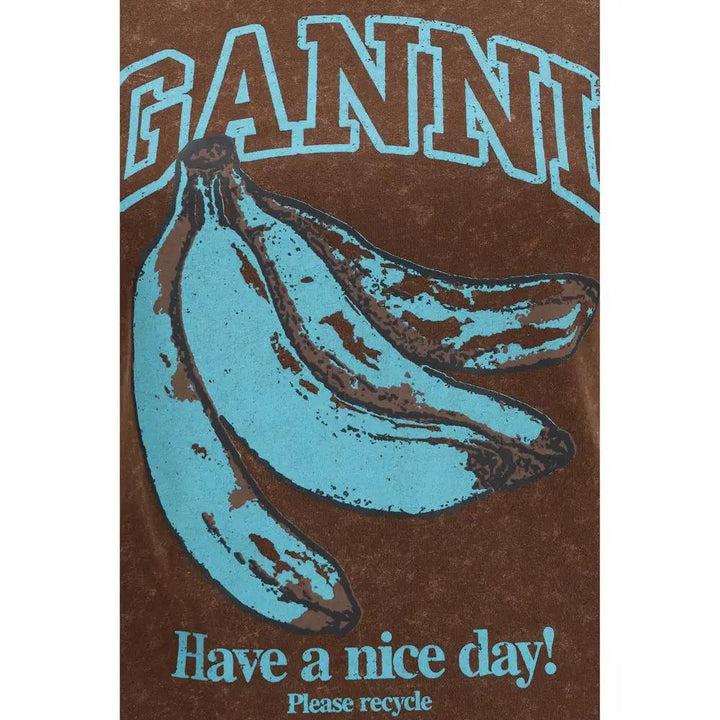 Ganni Sample Sale | Ganni Brown Cotton T-Shirt - | Designer outlet