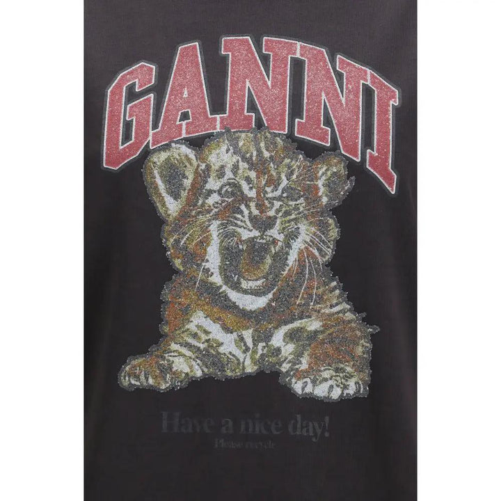 Ganni Sample Sale | Ganni Black Cotton T-Shirt - | Designer outlet