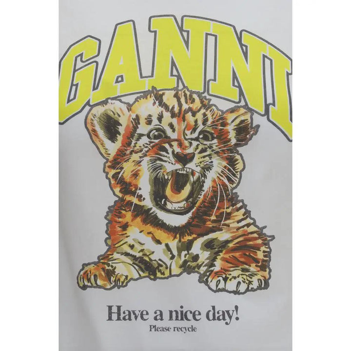 Ganni Sample Sale | Ganni White Cotton T-Shirt - | Designer outlet