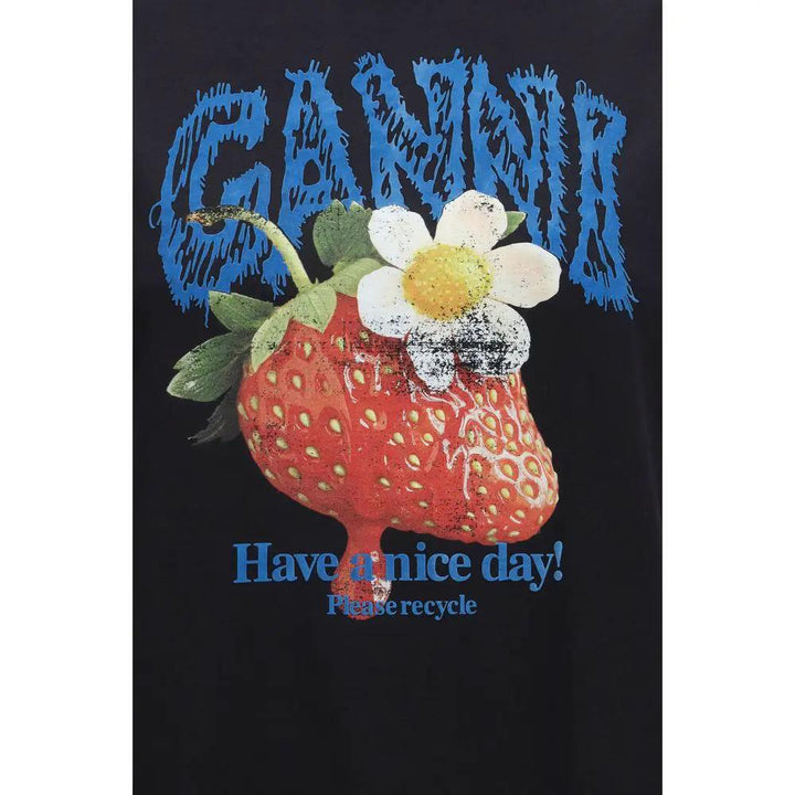 Ganni Sample Sale | Ganni Black Cotton T-Shirt - | Designer outlet