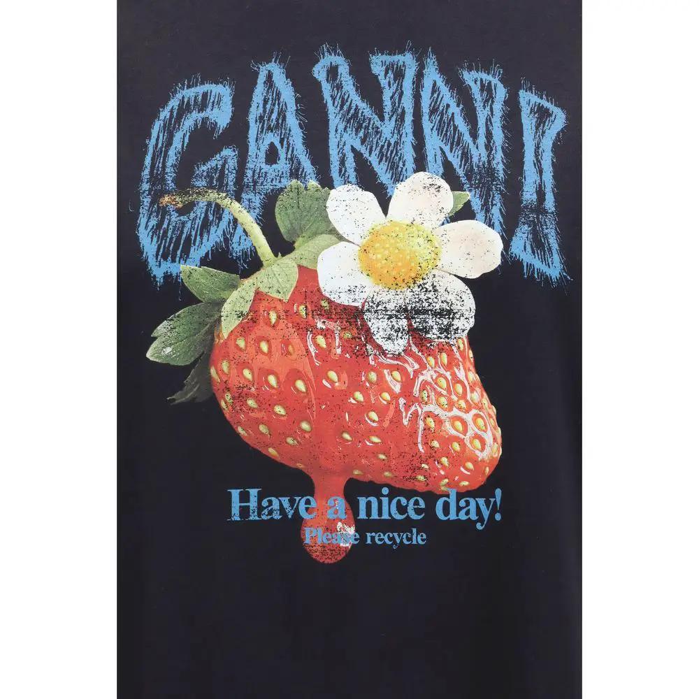 Ganni Sample Sale | Ganni Black Cotton T-Shirt - | Designer outlet