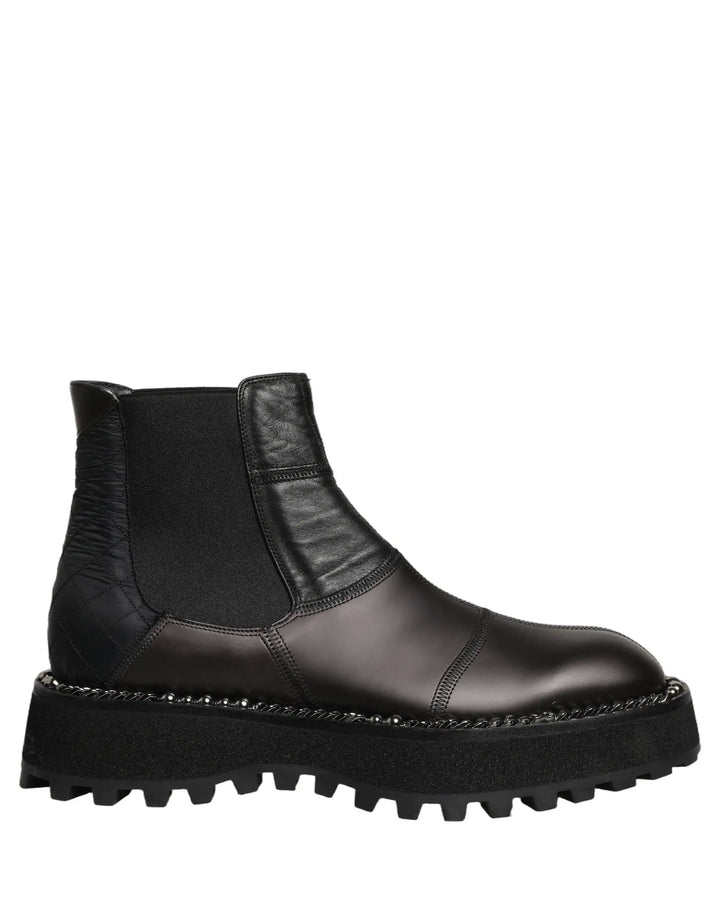 Dolce &amp; Gabbana Sample Sale | Dolce &amp; Gabbana Black Chelsea Boots Leather Slip On Men Shoes - | Designer outlet
