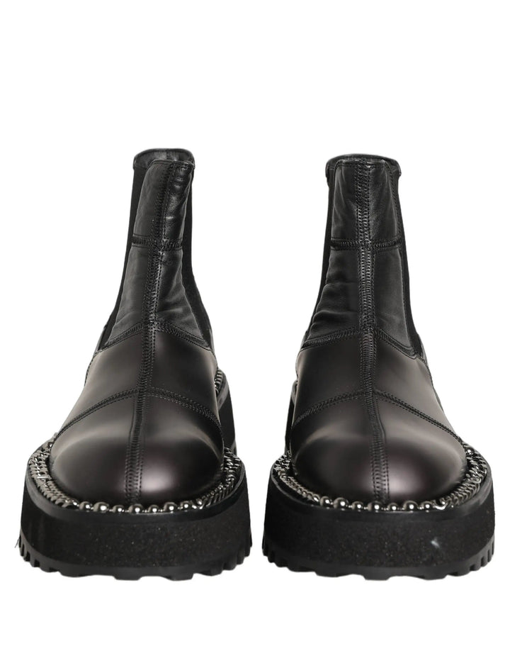 Dolce &amp; Gabbana Sample Sale | Dolce &amp; Gabbana Black Chelsea Boots Leather Slip On Men Shoes - | Designer outlet