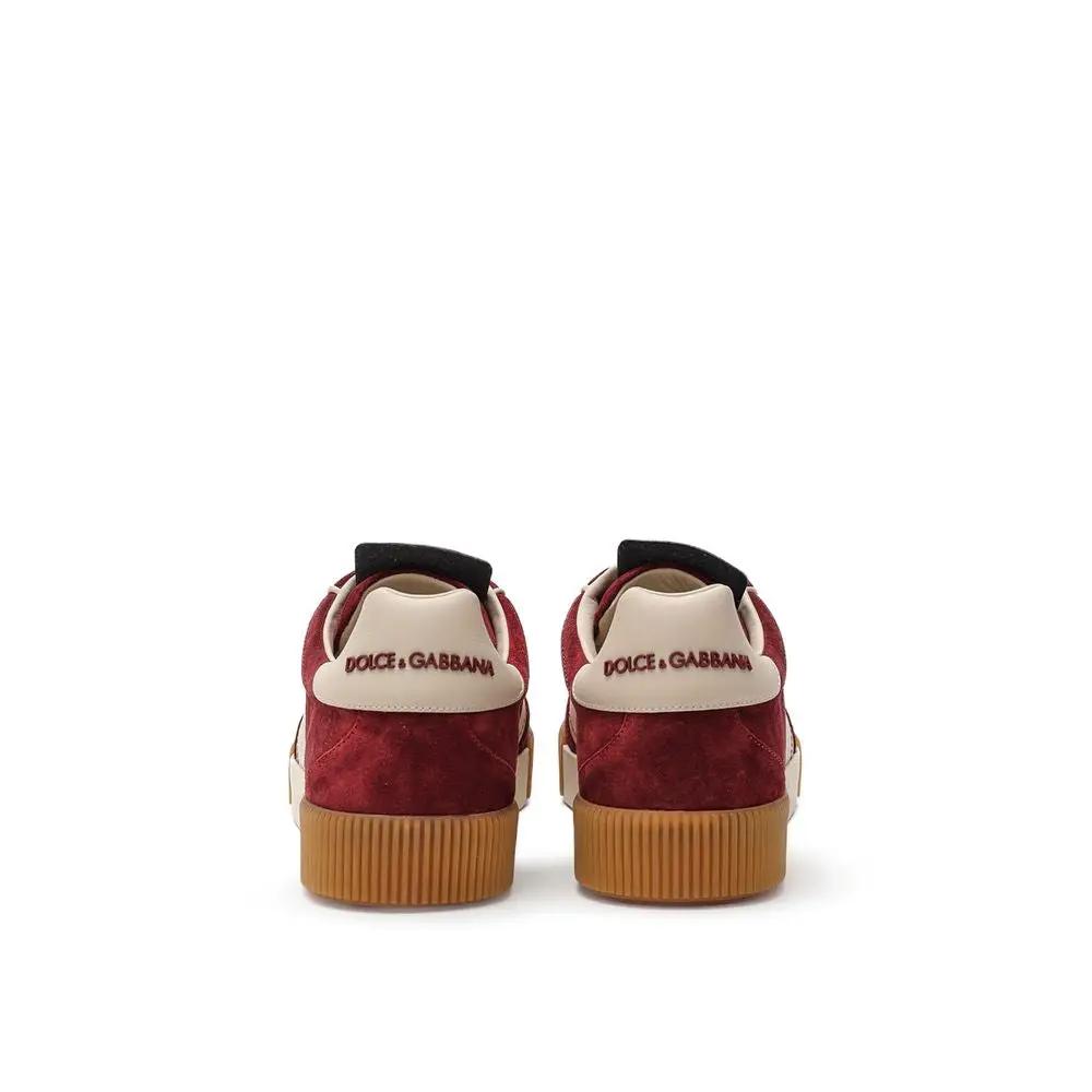 Dolce &amp; Gabbana Sample Sale | Dolce &amp; Gabbana Bordeaux Leather Low Top Sneakers - | Designer outlet