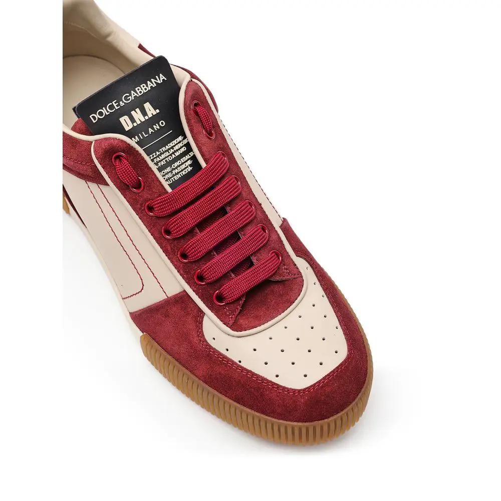 Dolce &amp; Gabbana Sample Sale | Dolce &amp; Gabbana Bordeaux Leather Low Top Sneakers - | Designer outlet