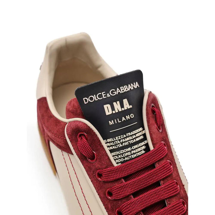 Dolce &amp; Gabbana Sample Sale | Dolce &amp; Gabbana Bordeaux Leather Low Top Sneakers - | Designer outlet