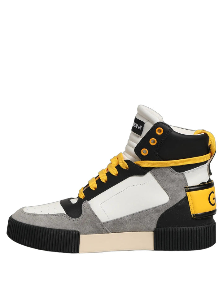 Dolce &amp; Gabbana Sample Sale | Dolce &amp; Gabbana Multicolor Leather High Top Sneakers Shoes - | Designer outlet
