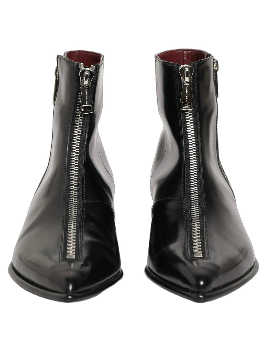 Dolce &amp; Gabbana Sample Sale | Dolce &amp; Gabbana Black Leather Zipper Mid Calf Men Boots Shoes - | Designer outlet