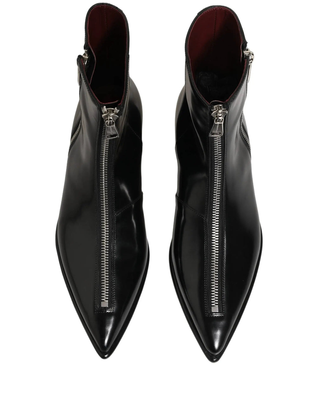 Dolce &amp; Gabbana Sample Sale | Dolce &amp; Gabbana Black Leather Zipper Mid Calf Men Boots Shoes - | Designer outlet