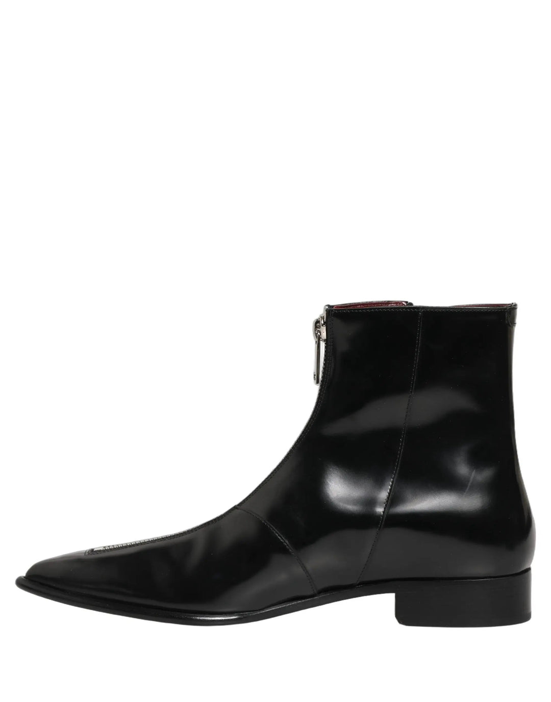 Dolce &amp; Gabbana Sample Sale | Dolce &amp; Gabbana Black Leather Zipper Mid Calf Men Boots Shoes - | Designer outlet