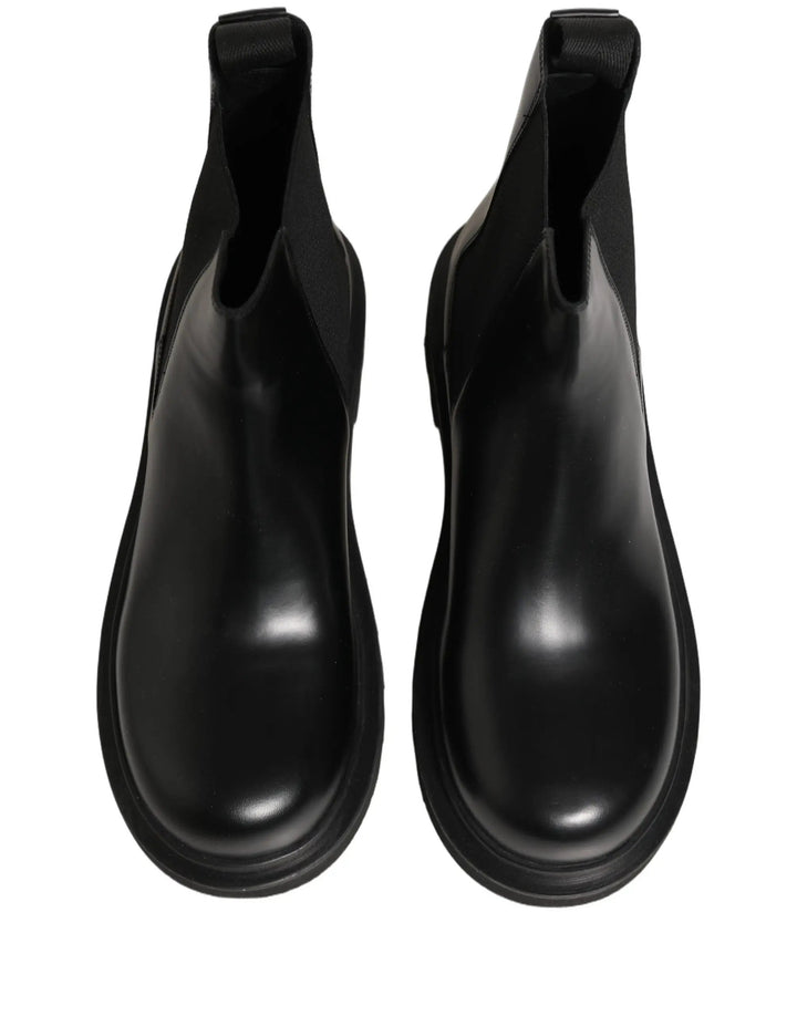 Dolce &amp; Gabbana Sample Sale | Dolce &amp; Gabbana Black Chelsea Boots Leather Slip On Men Shoes - | Designer outlet