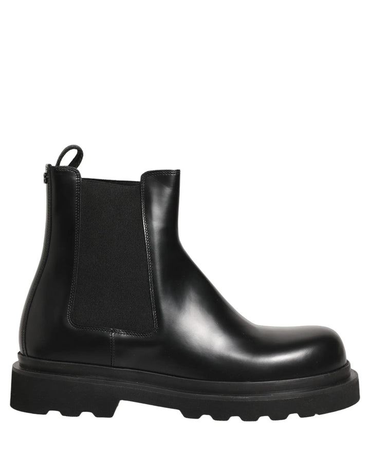 Dolce &amp; Gabbana Sample Sale | Dolce &amp; Gabbana Black Chelsea Boots Leather Slip On Men Shoes - | Designer outlet