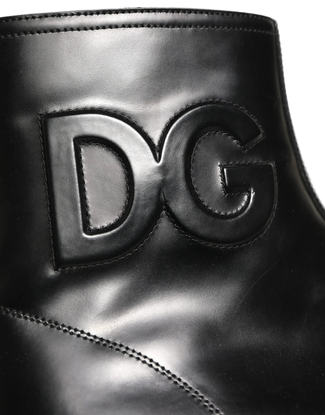 Dolce &amp; Gabbana Sample Sale | Dolce &amp; Gabbana Black Leather Embossed Logo Ankle Boots Shoes - | Designer outlet