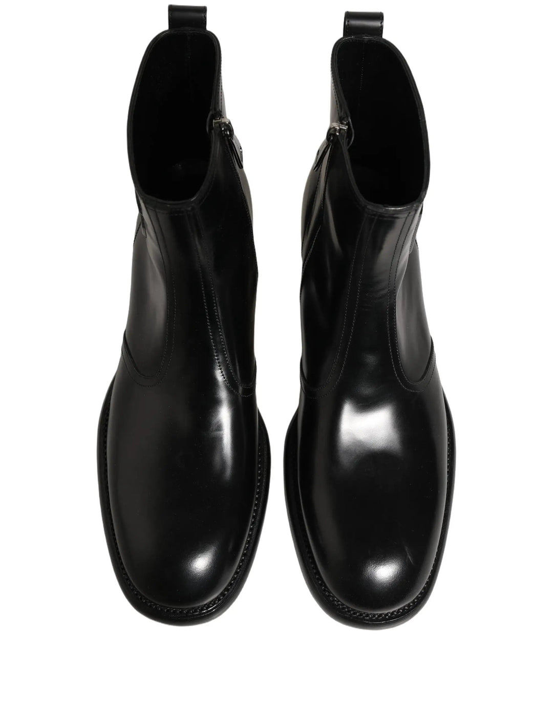 Dolce &amp; Gabbana Sample Sale | Dolce &amp; Gabbana Black Leather Embossed Logo Ankle Boots Shoes - | Designer outlet
