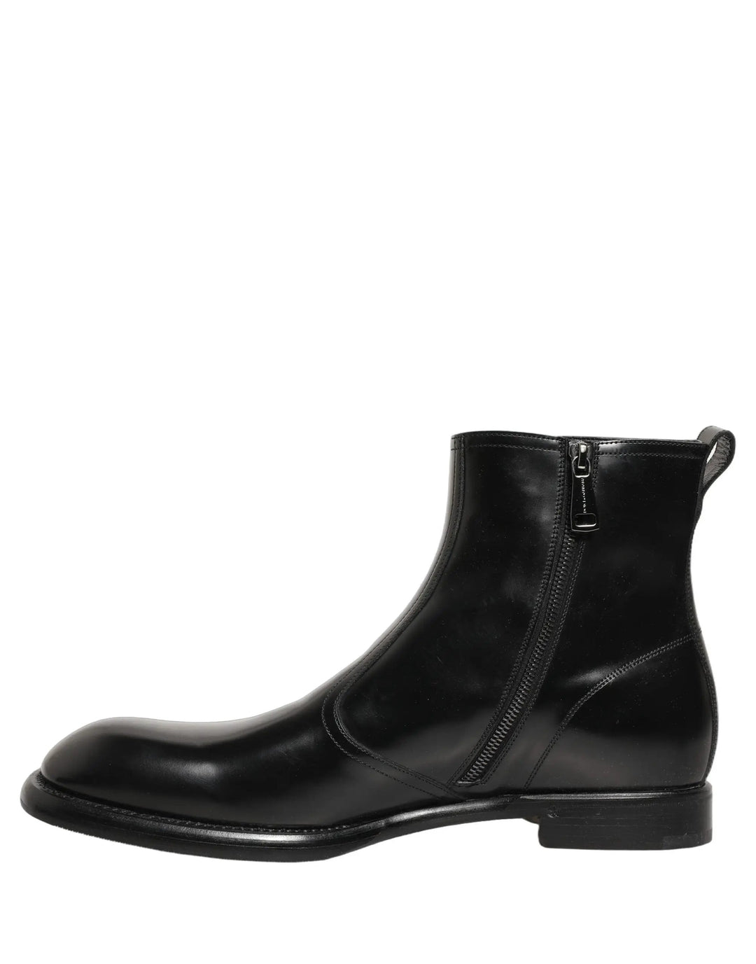 Dolce &amp; Gabbana Sample Sale | Dolce &amp; Gabbana Black Leather Embossed Logo Ankle Boots Shoes - | Designer outlet