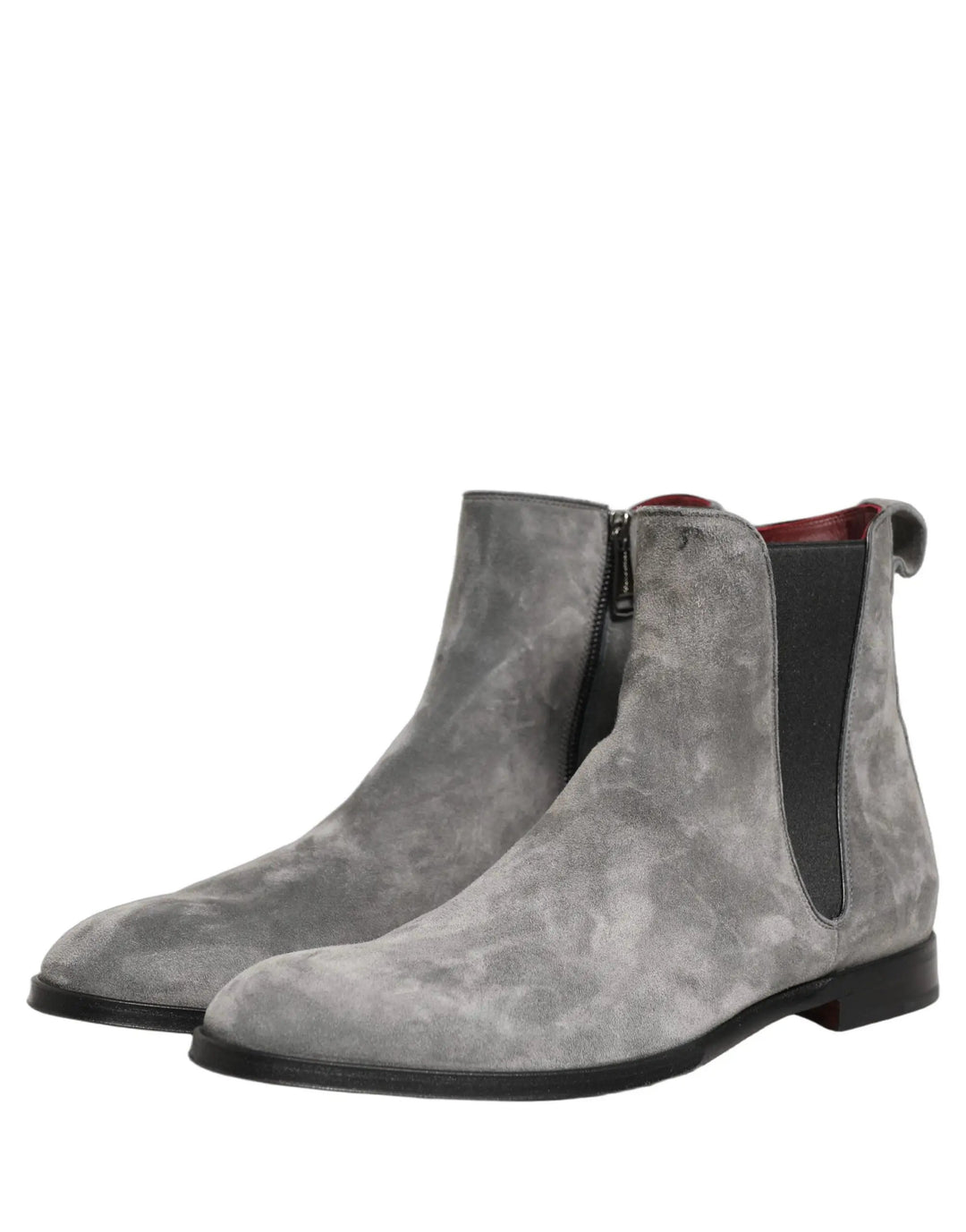 Dolce &amp; Gabbana Sample Sale | Dolce &amp; Gabbana Gray Suede Leather Chelsea Boots Shoes - | Designer outlet