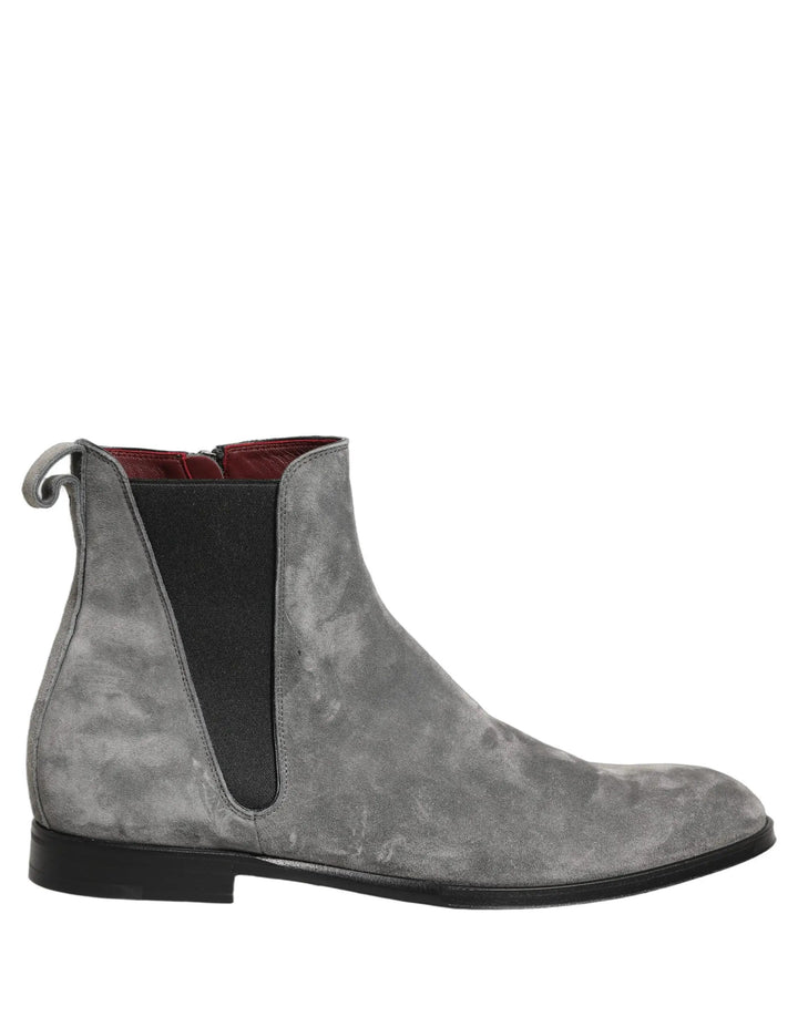 Dolce &amp; Gabbana Sample Sale | Dolce &amp; Gabbana Gray Suede Leather Chelsea Boots Shoes - | Designer outlet