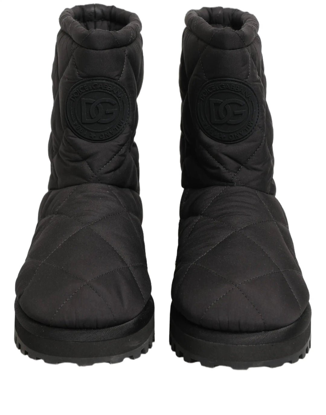 Dolce &amp; Gabbana Sample Sale | Dolce &amp; Gabbana Black Quilted Effect Mid Calf Boots Shoes - | Designer outlet