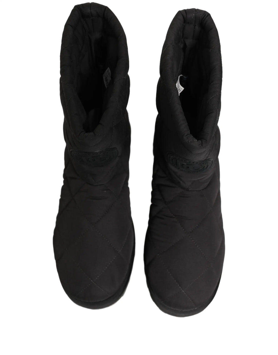 Dolce &amp; Gabbana Sample Sale | Dolce &amp; Gabbana Black Quilted Effect Mid Calf Boots Shoes - | Designer outlet