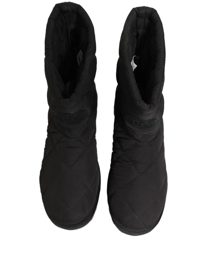 Dolce &amp; Gabbana Sample Sale | Dolce &amp; Gabbana Black Quilted Effect Mid Calf Boots Shoes - | Designer outlet