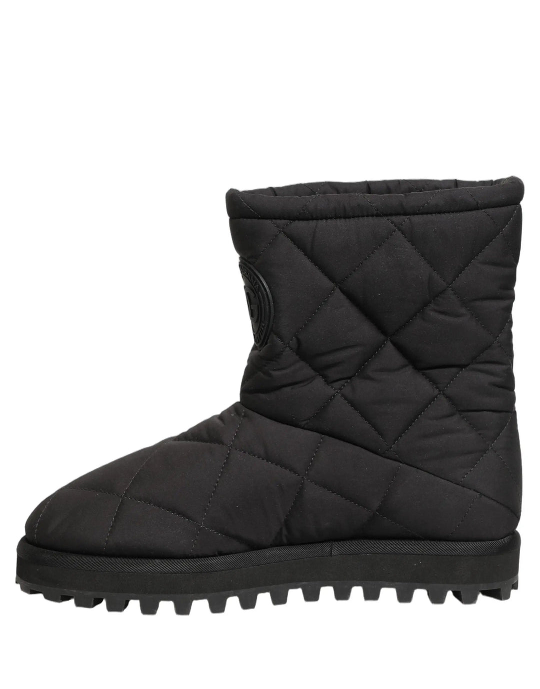 Dolce &amp; Gabbana Sample Sale | Dolce &amp; Gabbana Black Quilted Effect Mid Calf Boots Shoes - | Designer outlet